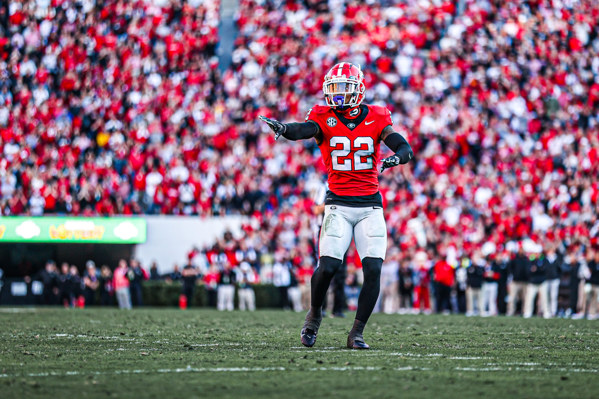 Georgia defensive back Javon Bullard (22) during Georgia’s game against Missouri on Dooley Field at Sanford Stadium in Athens, Ga., on Saturday, Nov. 4, 2023. (Kari Hodges/UGAAA)